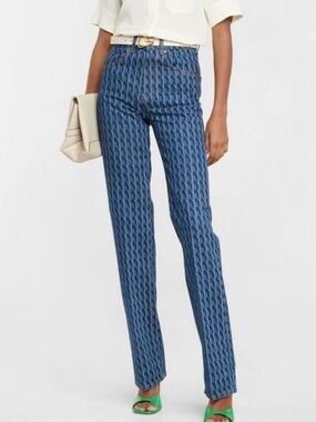Victoria Beckham Monogram Blue straight leg Jeans